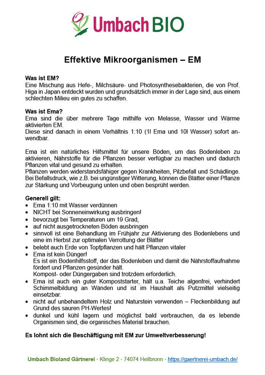 EMa - effektive Mikroorganismen aktiviert - 1l