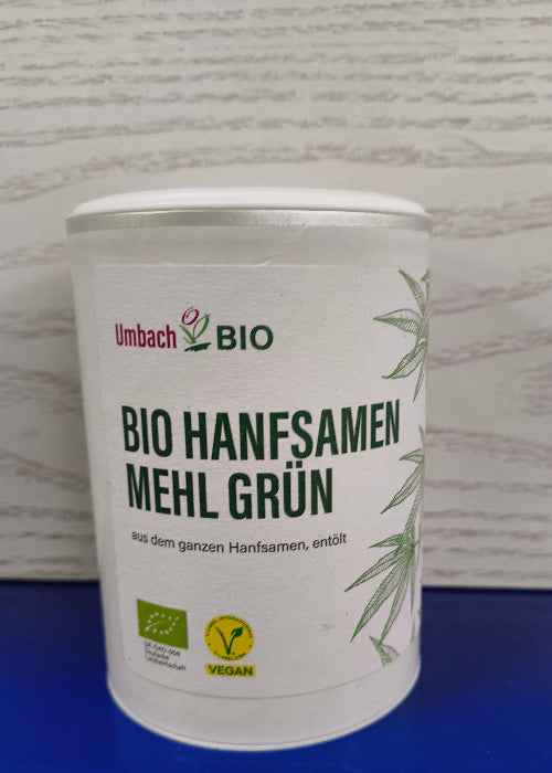 Bio-Hanfsamenmehl, grün aus eigenem Anbau, 150g