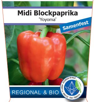 Bio Paprika 'Yoyoma' (Capsicum annuum) – Topfpflanze, Versand ab KW17