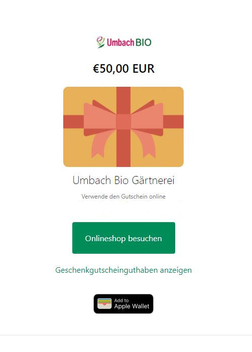 Gutschein für WEBSHOP
