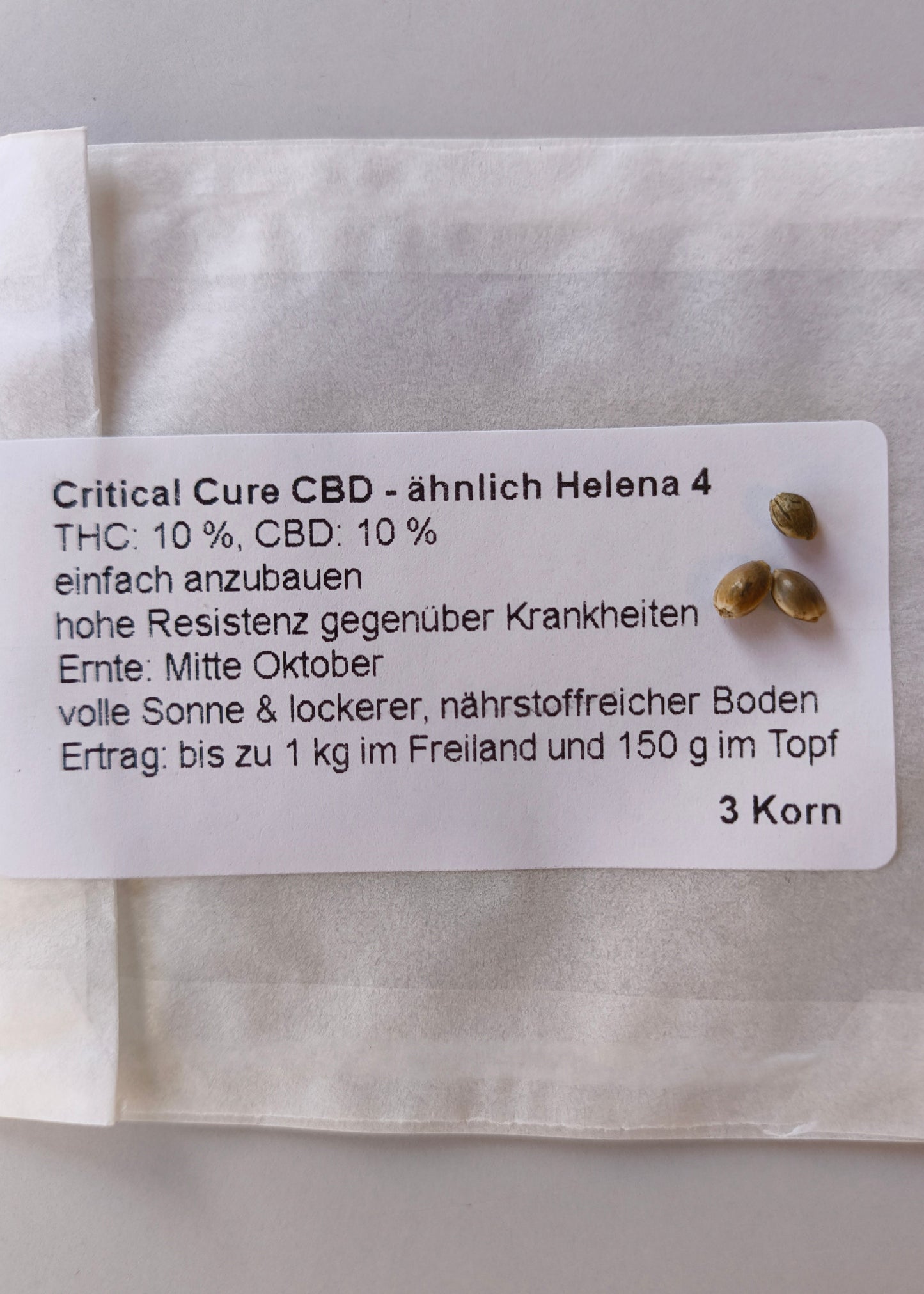 Hanf - Samen "Critical Cure CBD"