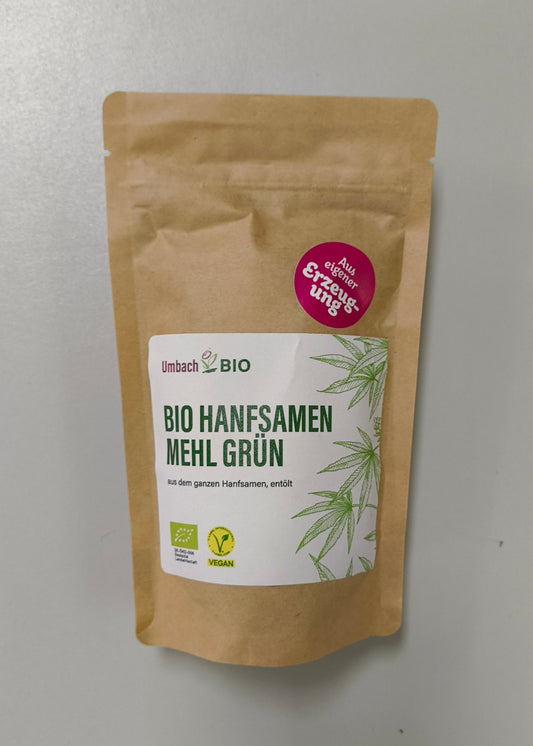 Bio-Hanfsamenmehl, grün aus eigenem Anbau, 150g