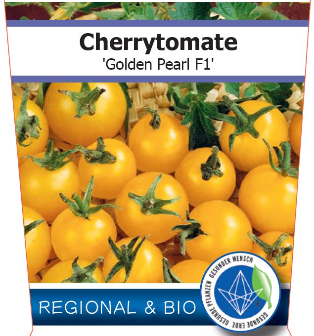 Bio Cherrytomate 'Golden Pearl' (Solanum lycopersicum) - Topfpflanze, Versand ab KW17
