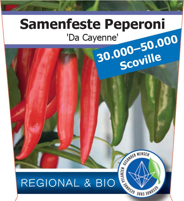 Bio Peperoni 'Da Cayenne' (Capsicum annuum) – Topfpflanze, Versand ab KW17
