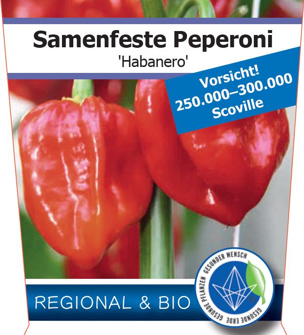 Bio Peperoni 'Habanero' (Capsicum annuum) – Topfpflanze, Versand ab KW17