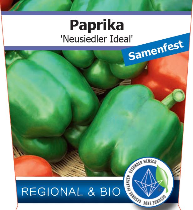 Bio Paprika 'Neusiedler Ideal' (Capsicum annuum) – Topfpflanze, Versand ab KW17