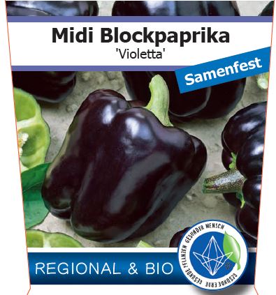 Bio Paprika 'Violetta' (Capsicum annuum), Versand ab KW17