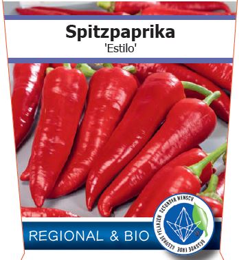 Bio Paprika 'Estilo' (Capsicum annuum) – Topfpflanze, Versand ab KW17